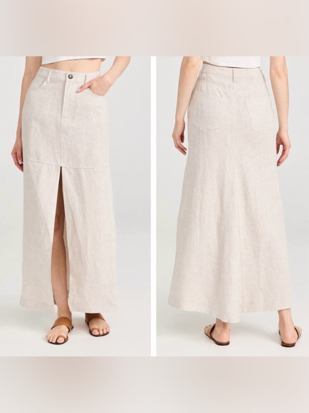 REFORMATION PETITES TAZZ MAXI LINEN SKIRT NWT